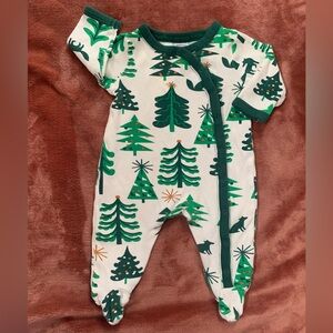 Nordstrom Baby Christmas Tree Onesie Snap PJs Newborn